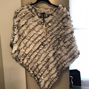 Coco and Carmen fur stripe poncho